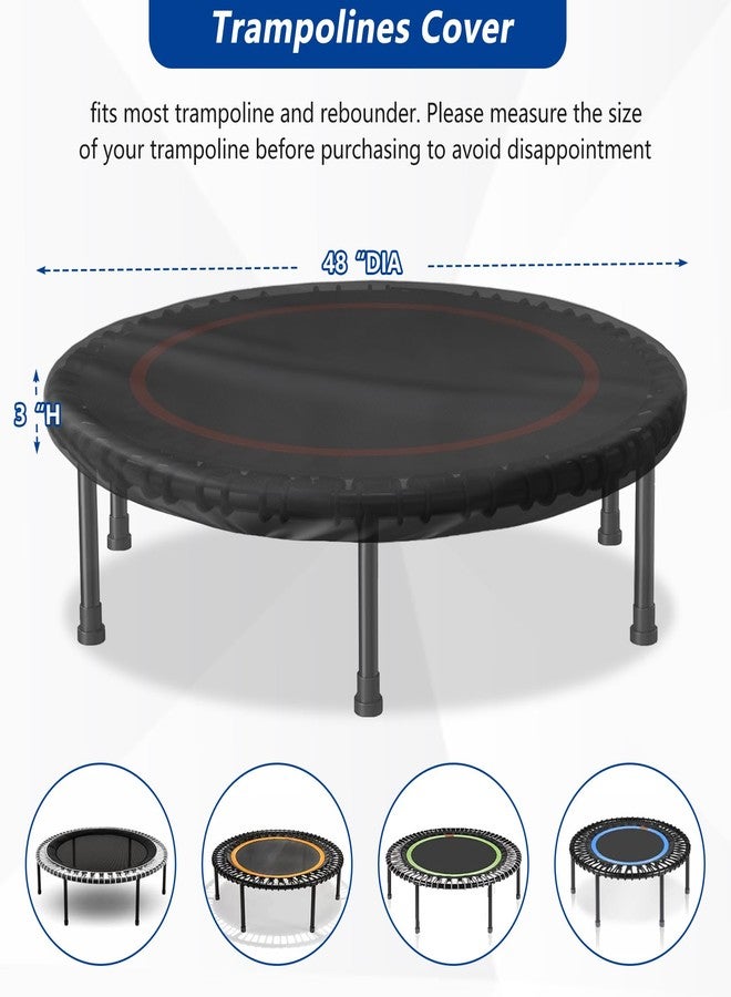 SoloToo Mini Trampoline Cover 48 Inch Waterproof Fitness Trampoline Cover for Adults - Not Spring Covers (Black) - Image 2